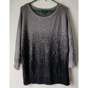 ALYX SPARKLE TUNIC Pullover Sweater OMBRE Silver Gray Black Kimono Size XL‎